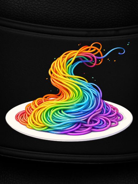 Rainbow Spaghetti Illustration