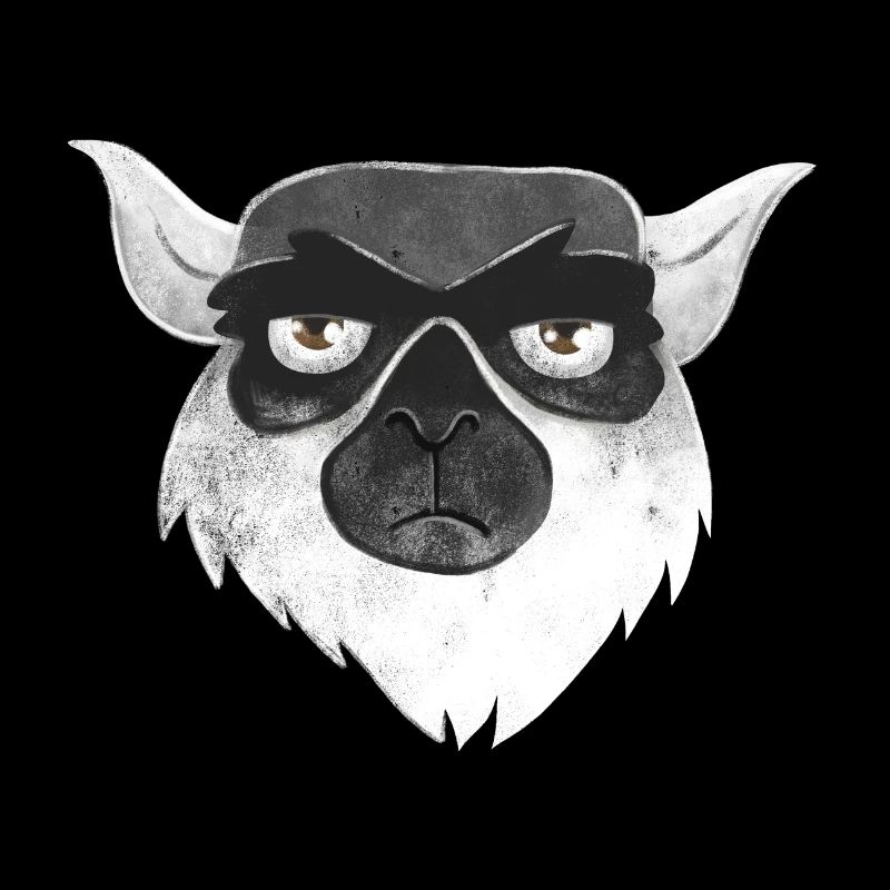 Visage de lémurien malheureux grincheux