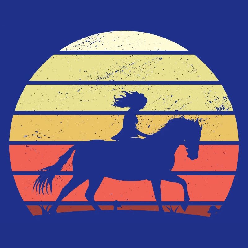 Cavalier du coucher de soleil à cheval