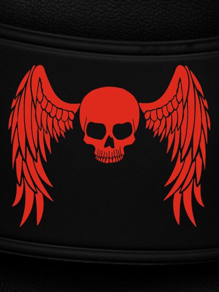 Red winged skull