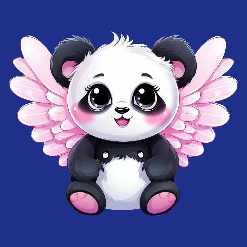 Panda-Engel-Mädchen mit Flügeln