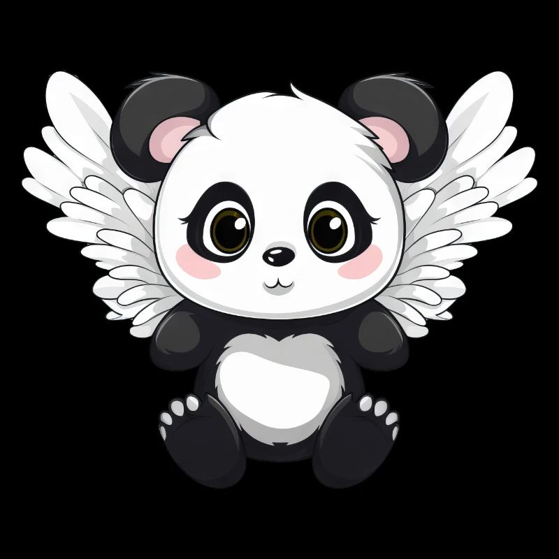 Panda avec des ailes qui ressemble à un ange