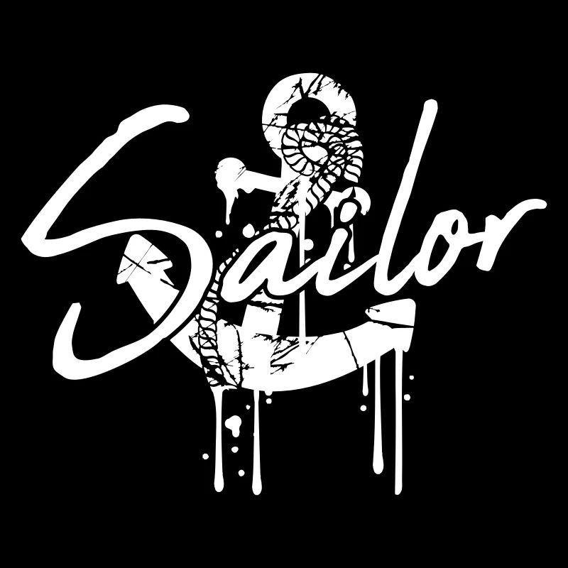 Sailor Anchor Graffiti Drop Sailing Text Saying