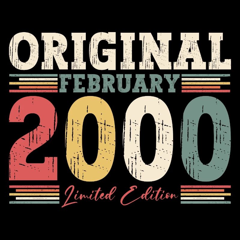 25. Geburtstag Geschenk Mann Original Februar 2000