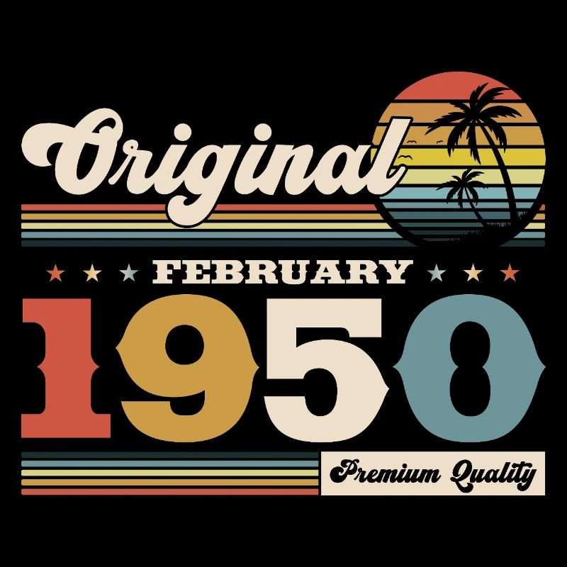 75th Birthday Gift Husband Original February 1950