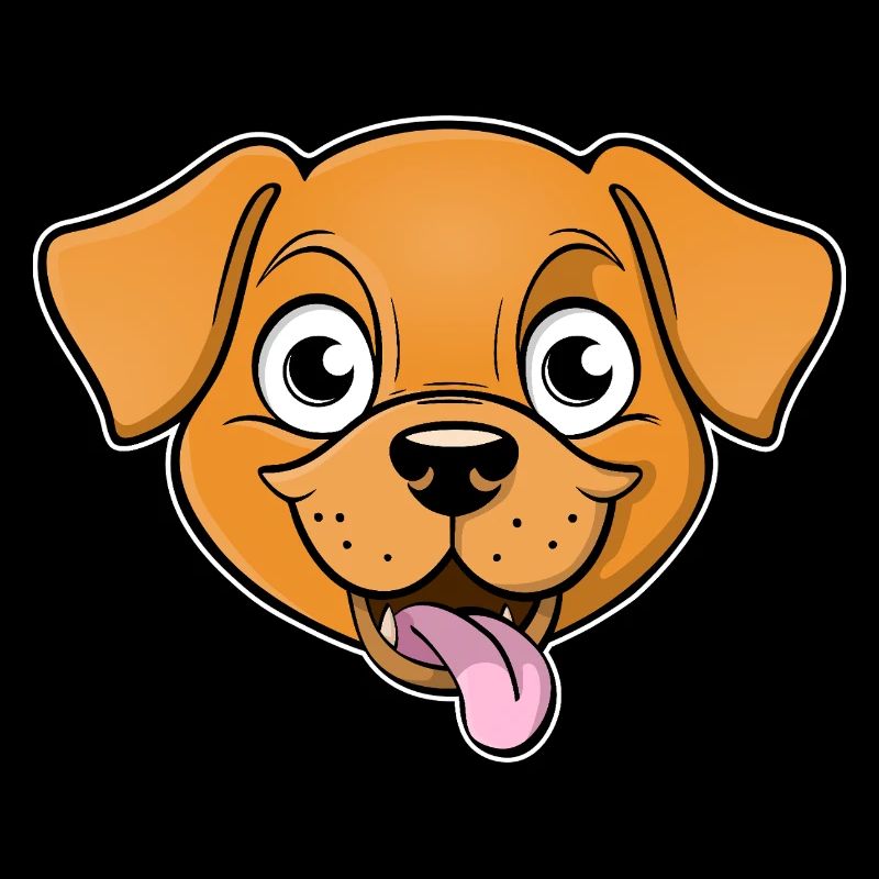Fröhliches Bild eines Hundekopfes