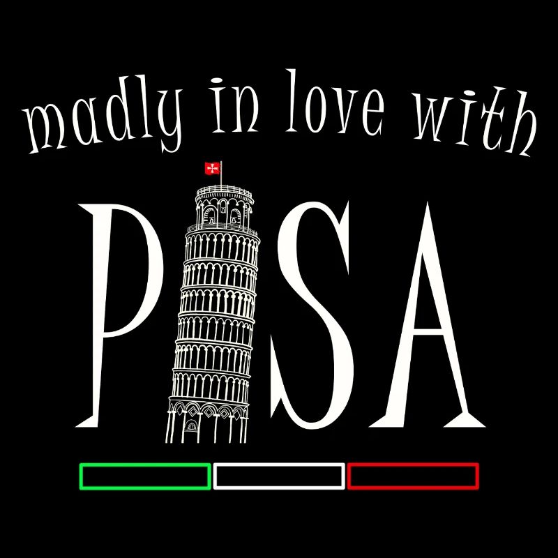 In love with Pisa, hand drawing, leaning tower