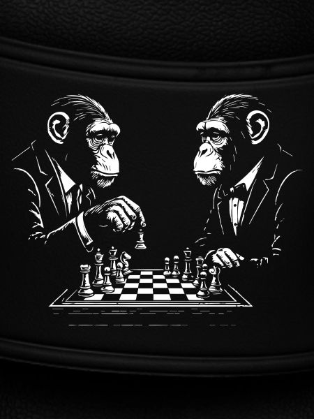two monkeys play chess