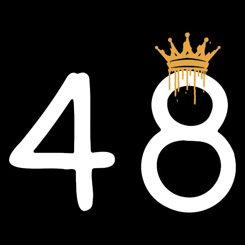 Königliche Zahl 48 mit Krone Design