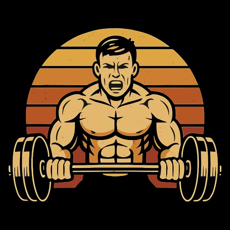 Muscle Power Retro Sunset Haltère