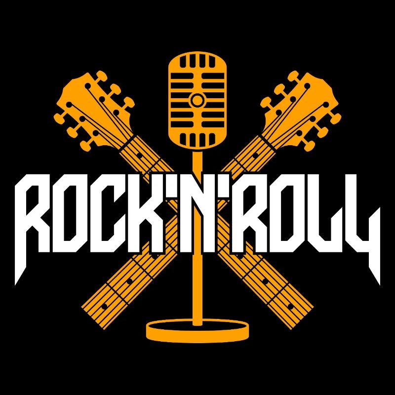 RocknRoll Microphone Crossed Guitars