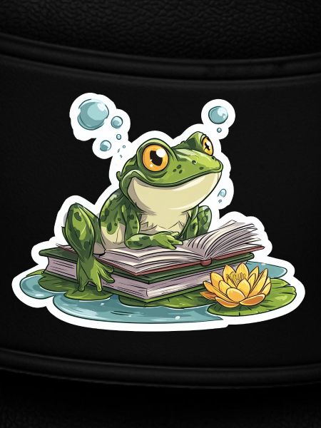 Frosch-Lese-Teich-Bibliothekar-Humor-Lesung