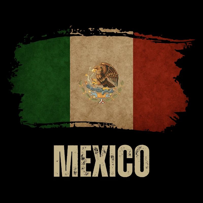 Grunge Mexico Drapeau, j’adore le Mexique