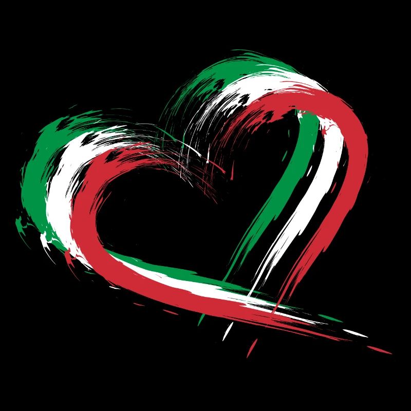 Drapeau Buste Coeur Drapeau Italie Couleurs Vacances