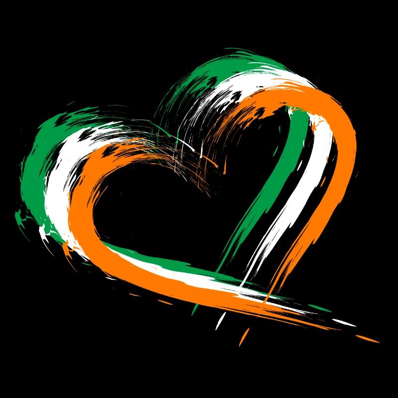 Brosse coeur drapeau design couleurs drapeau Irlande