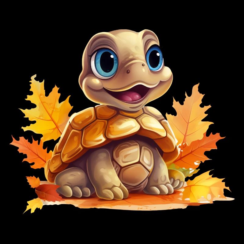 Tortue d’automne: promenade dans le coloré