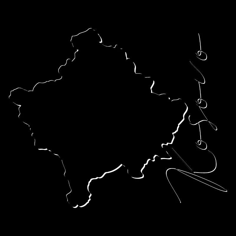 Kosovo map as an outline EN