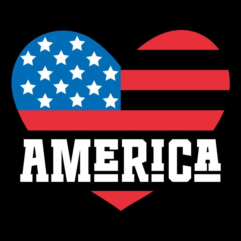 America Flag Heart