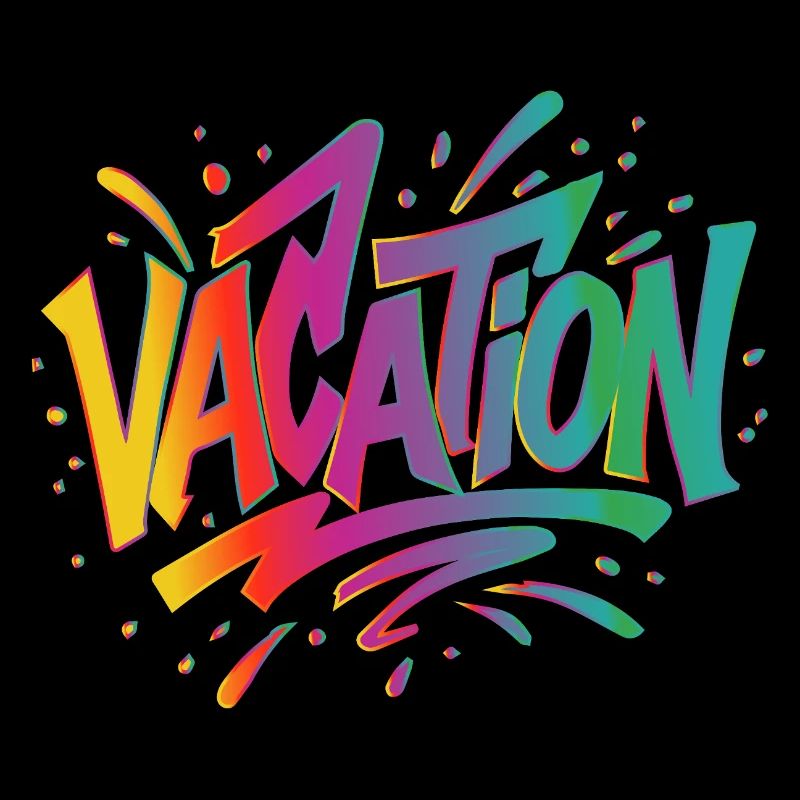 VACATION lettering – Colorful graffiti in summer style