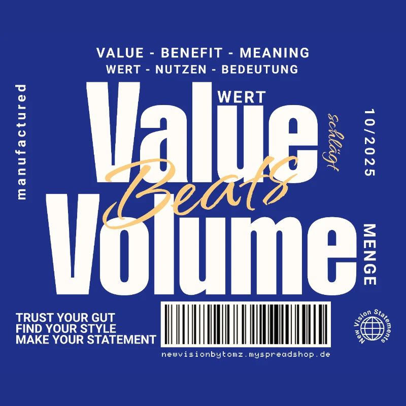 Value Beats Volume – Statement Design (Dark)