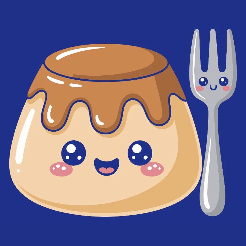 Pudding with fork