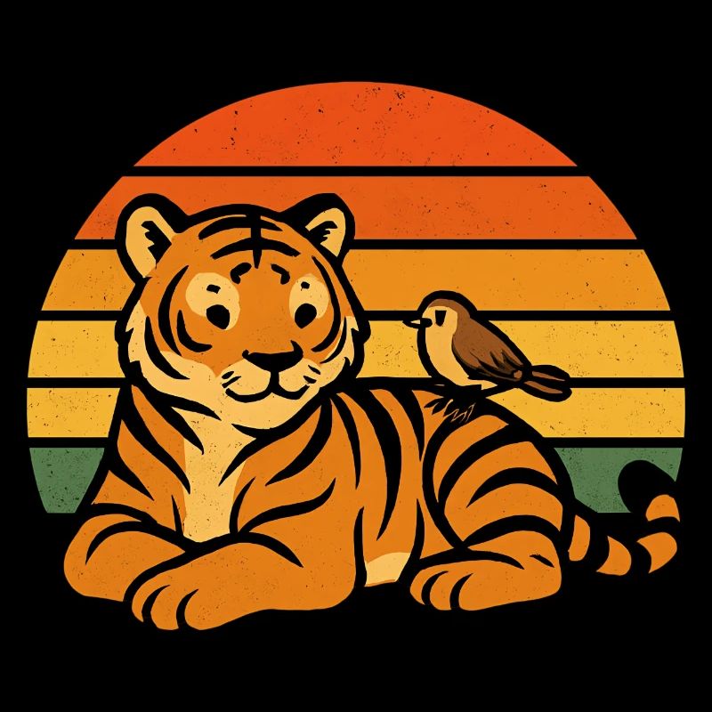 Tiger Vogel Tierfreundschaft