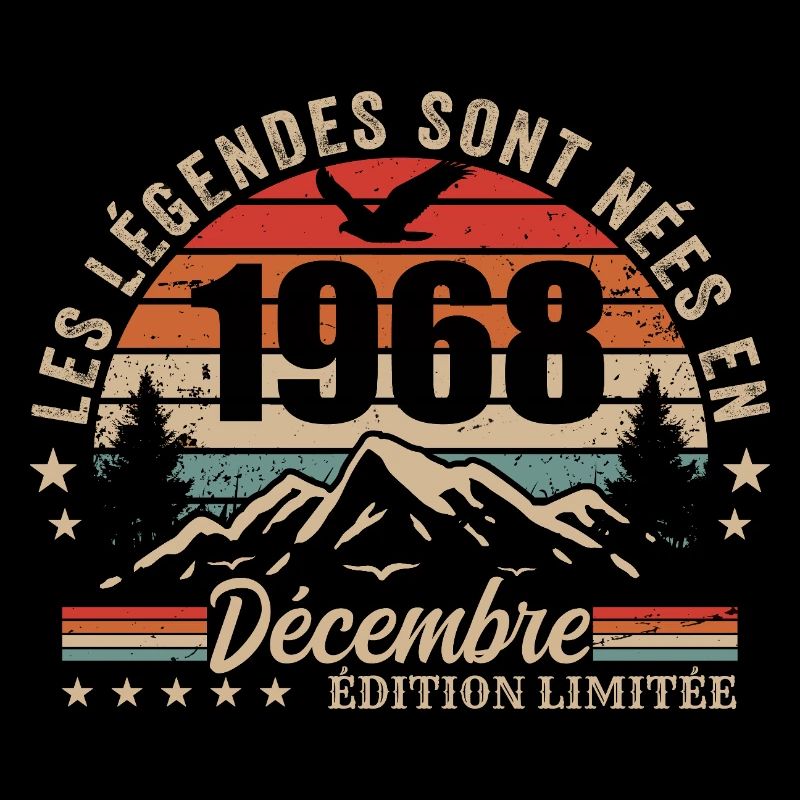 Retro December 1968 - 57th Anniversary Gift