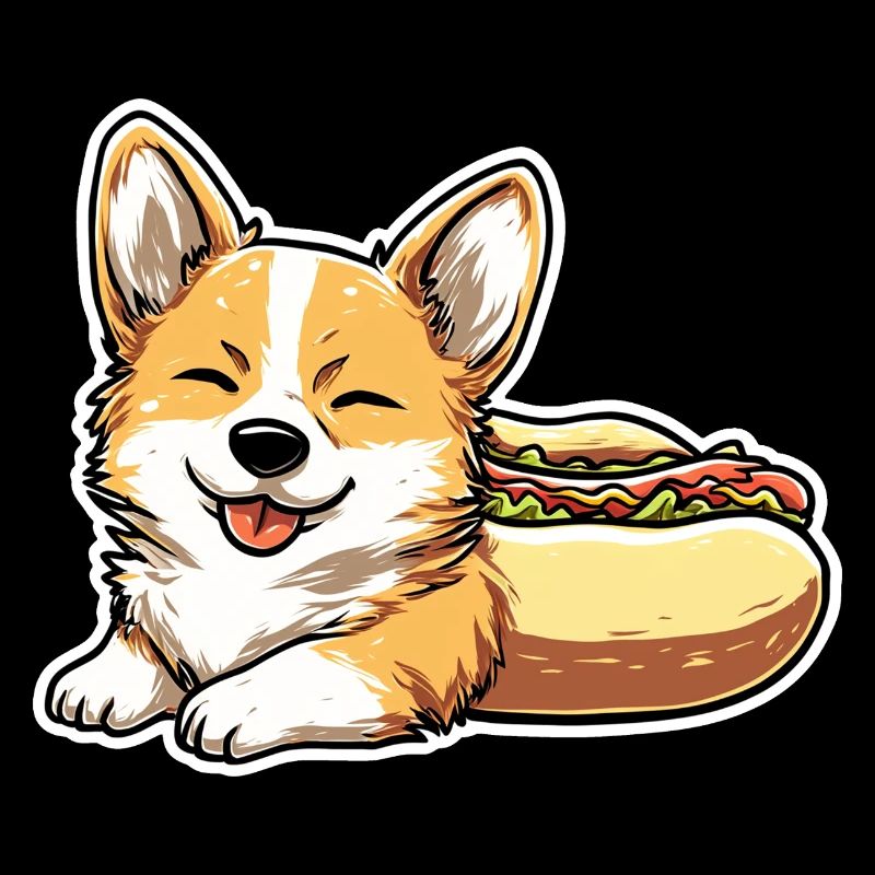 Collant en forme de pain pour hot-dogs Corgi mignon