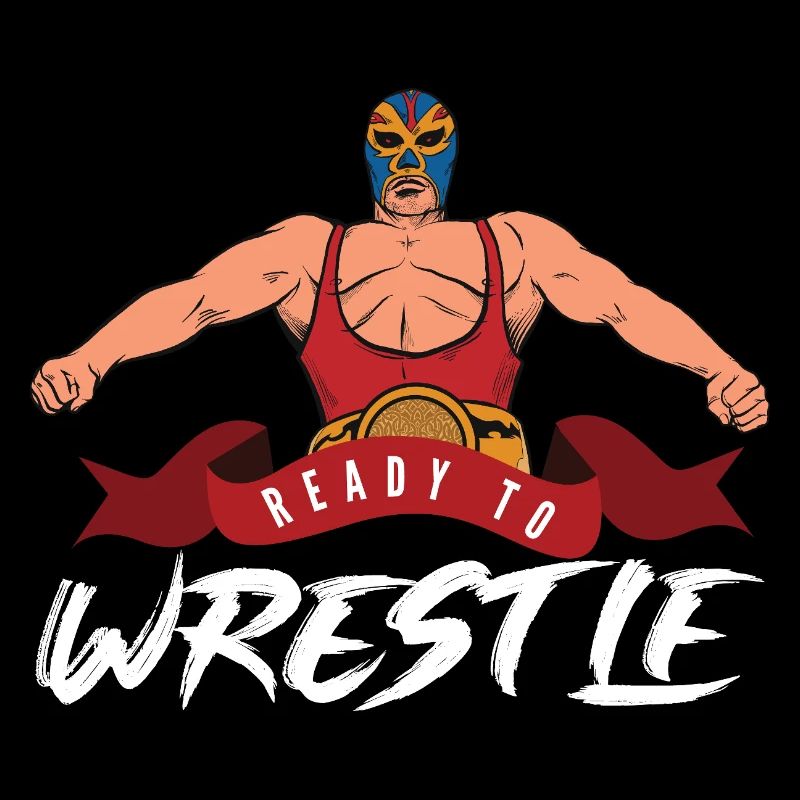 Ready to Wrestle Masked Wrestler Art