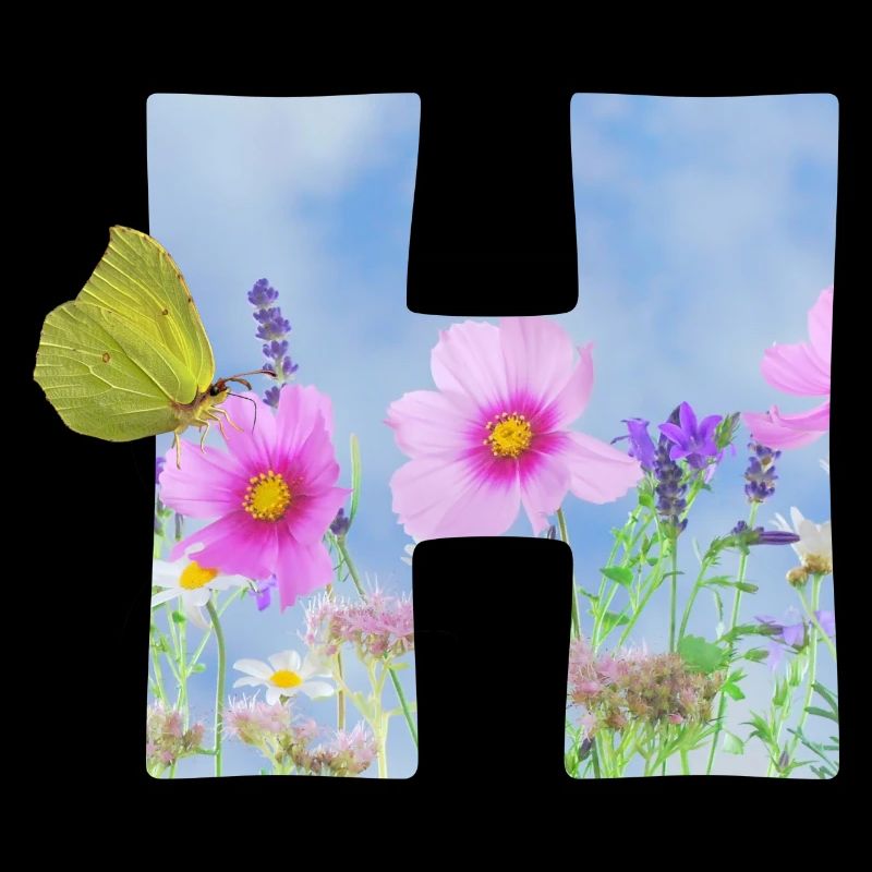 fleurs de printemps papillon h