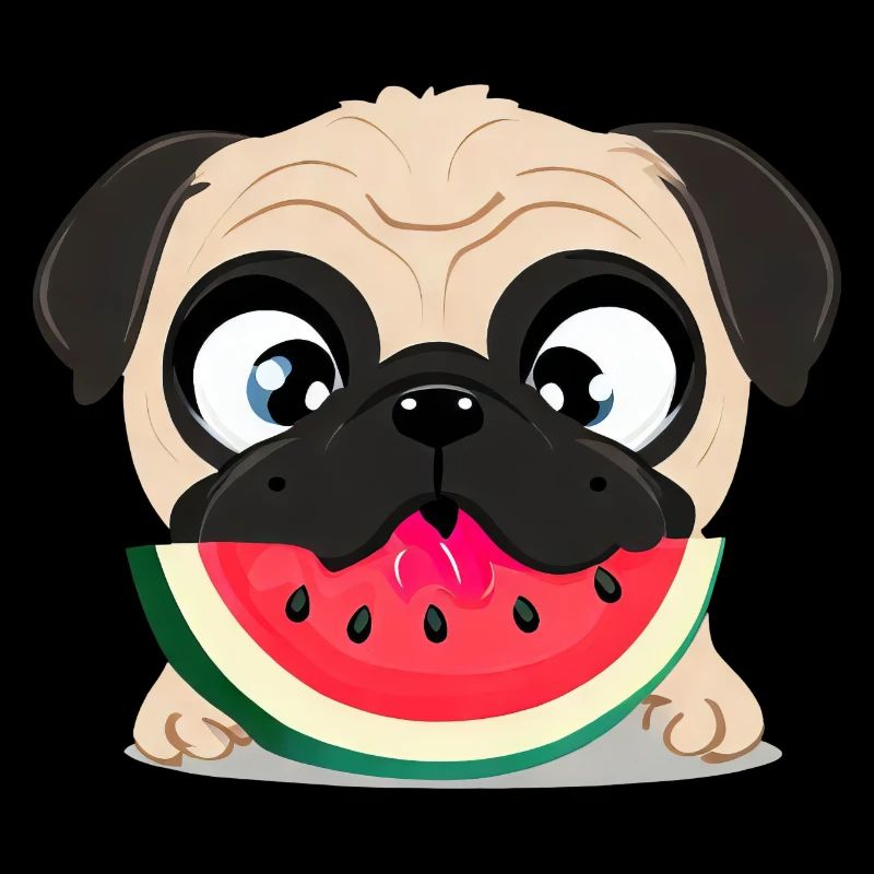 Carlin à la pastèque, Fruity Dog Design