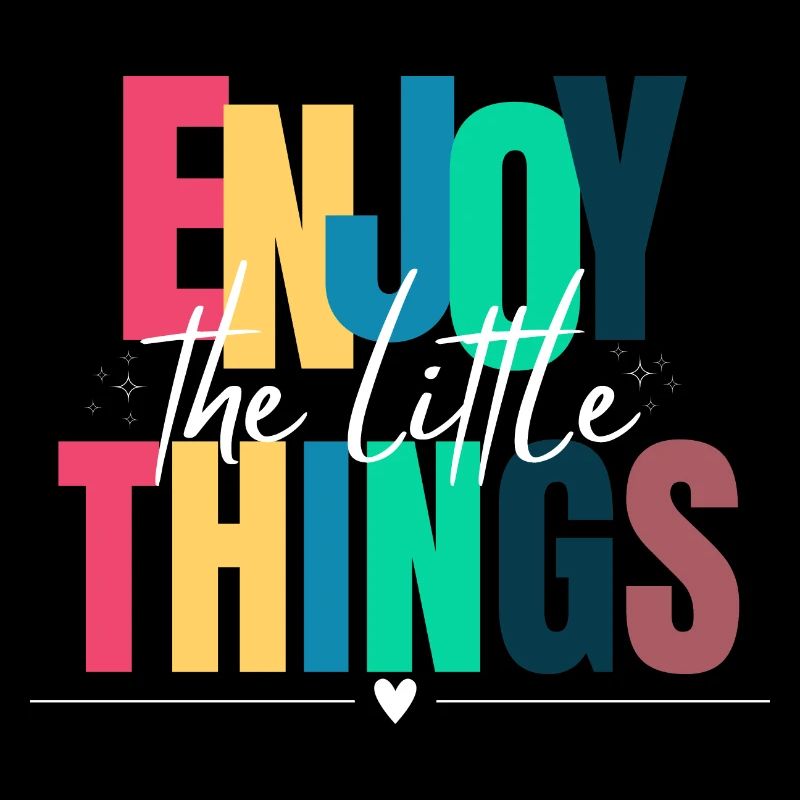 Typographie colorée Profitez des petites choses