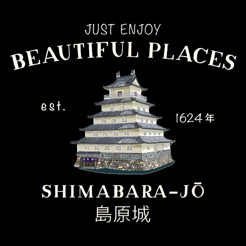 Château de Shimabara, Japon, Beaux Endroits Dessin