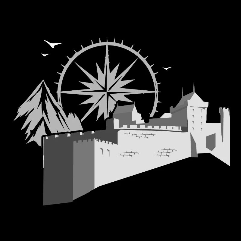 Château avec boussole