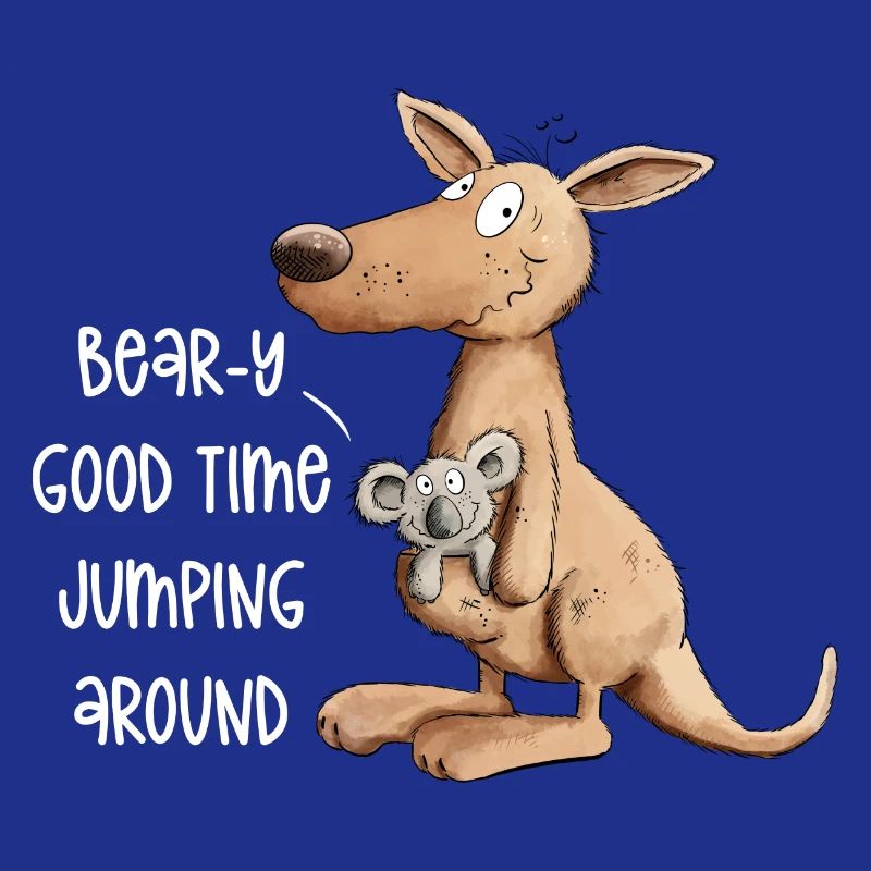 Droll kangaroo with koala bear Good Time