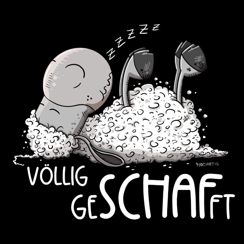 Kleines Schlafendes Schaf Völlig Geschafft