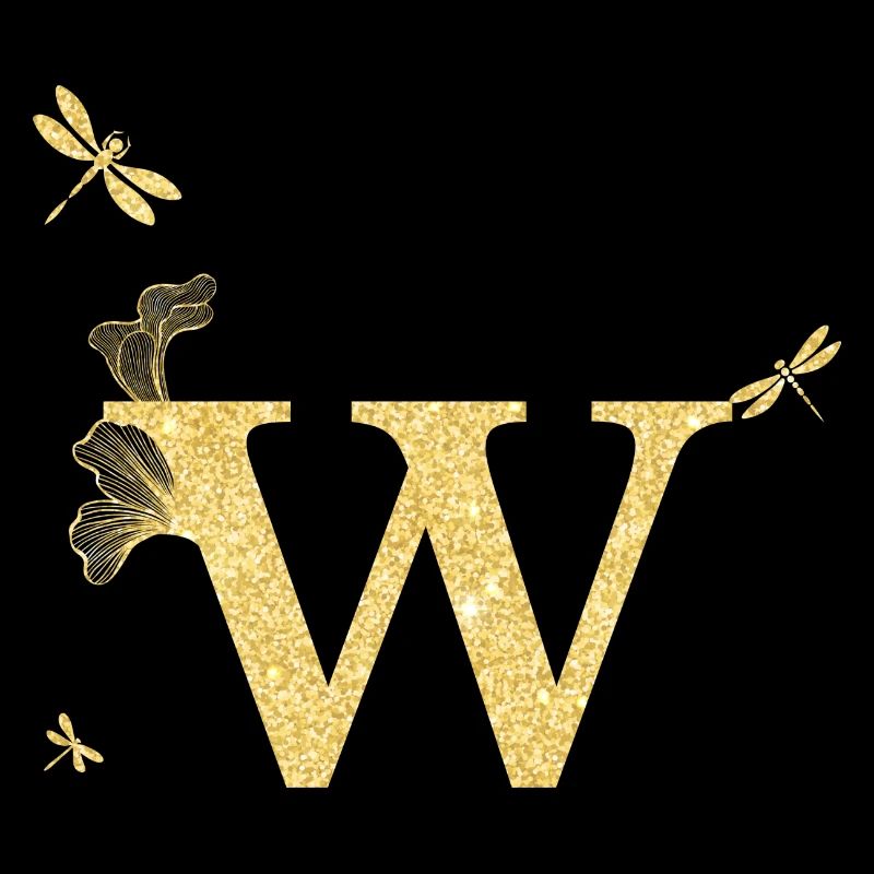 Buchstabe mit goldener Glitzerlibelle - Geschenkidee