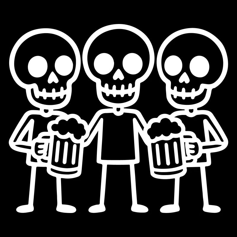 Équipe de buveurs de bière Skeleton