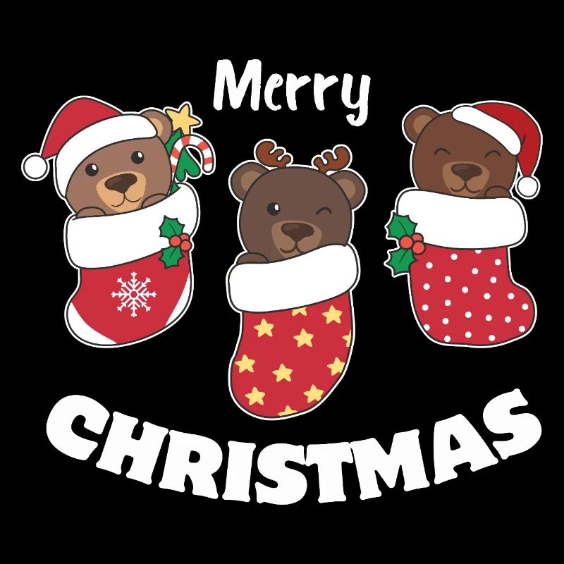 Ours mignons en chaussette de Noël pour ours de Noël