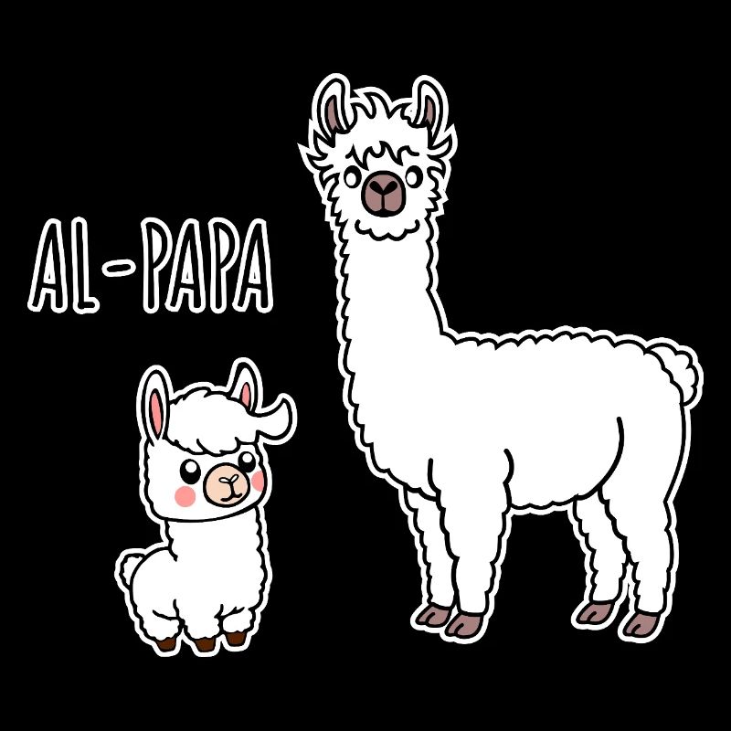 Al-Papa An Alpaca Dad with Alpaca Child