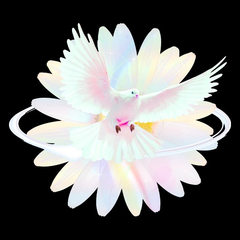 Pastel dove in rainbow light