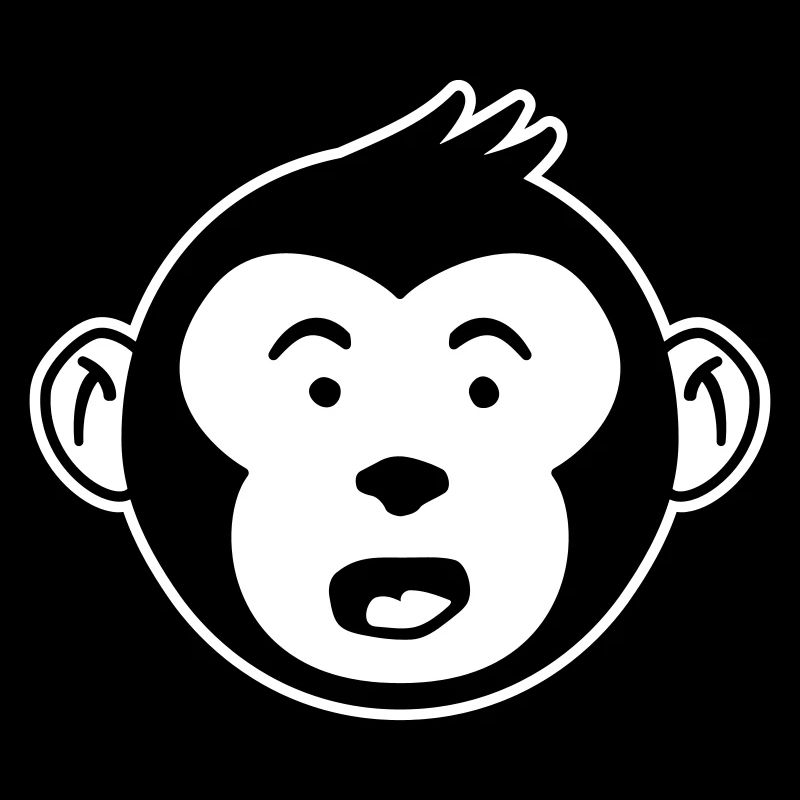 Monkey Head Surprised – Jungle Banana Design