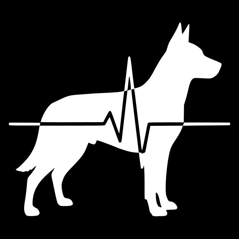 German Shepherd Heartbeat ECG Dog Vector