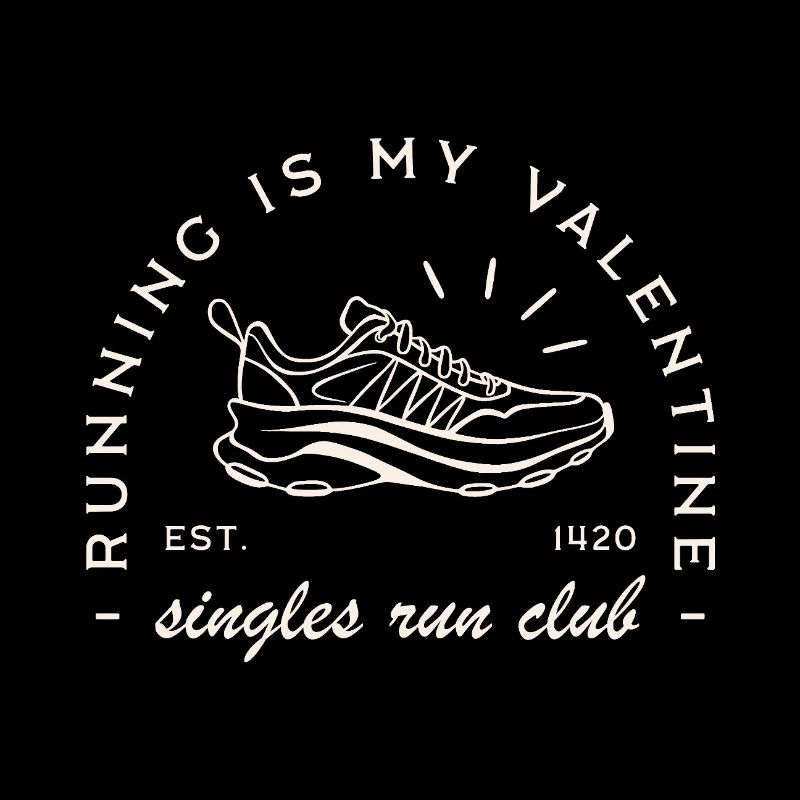 Valentinstags-Lauf eines lustigen Einzel-Run-Clubs