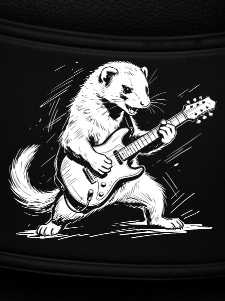 Frettchen mit Rock-Gitarre