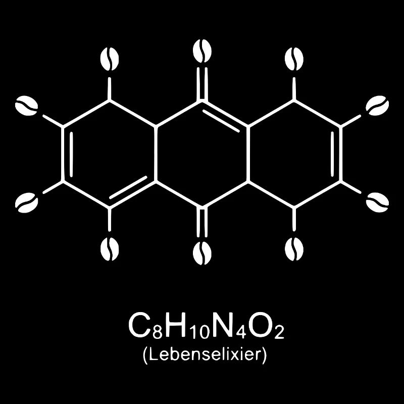 Estampe artistique de molécules de caféine