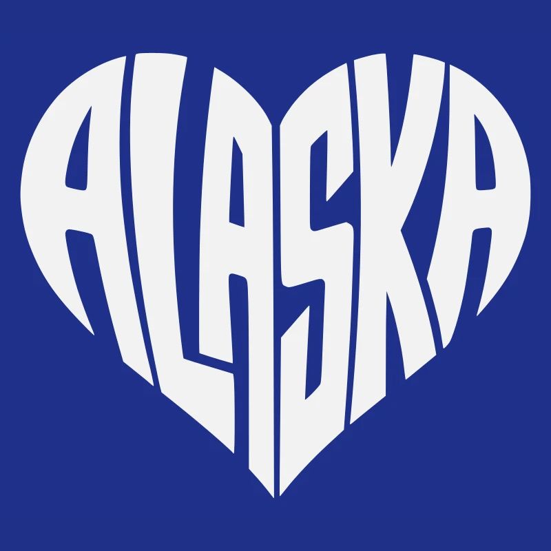Alaska, USA Heart lettering angular