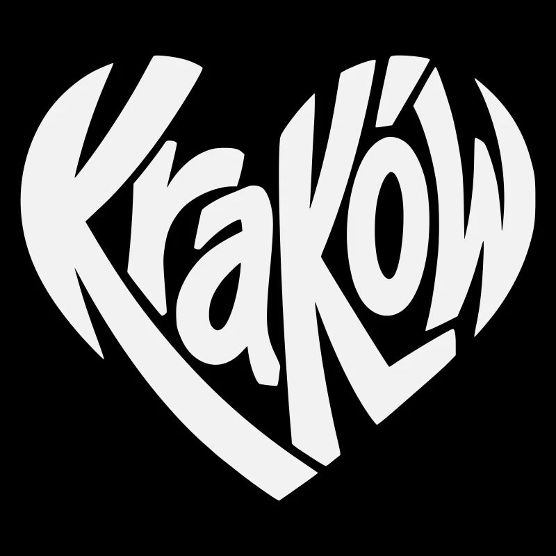 Krakau, Krakow Herz Typo-Logo