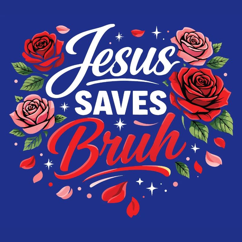 Jesus Saves Bruh Floral Script