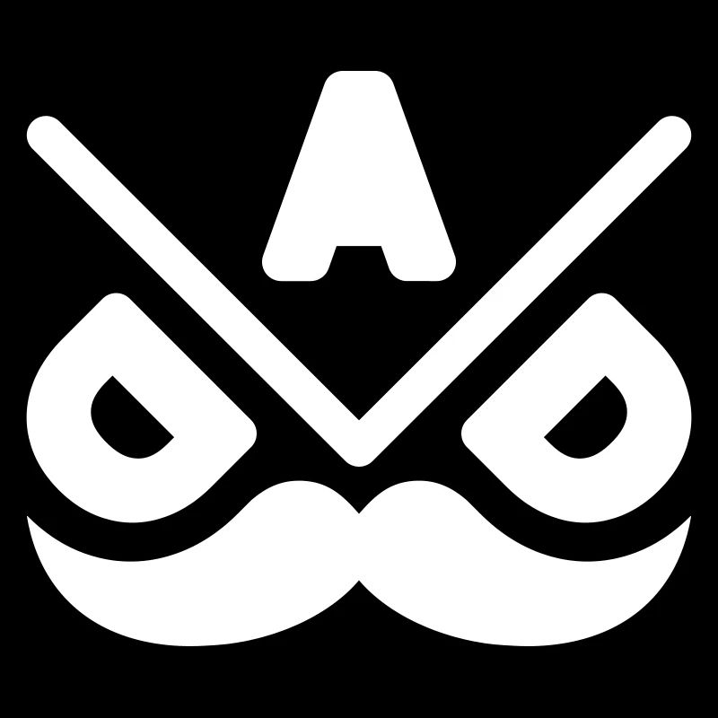 Geometrisches Schnurrbart-Emblem